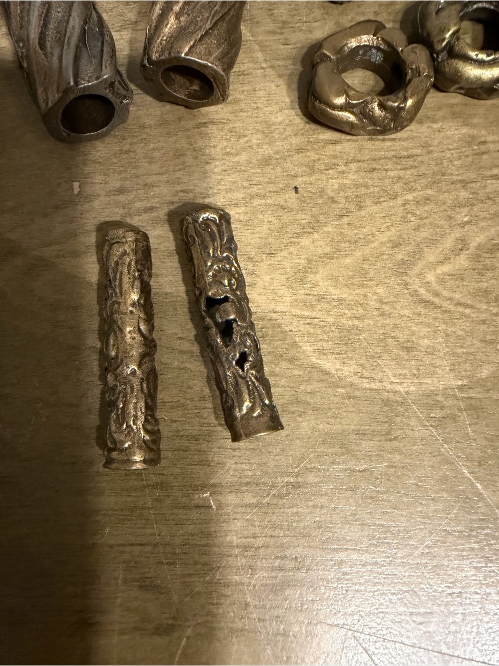 Vintage Metal Macrame Beads, Pendant, Rings Lot Of 32. Variety Of Sizes, Heavy - Picture 6 of 8